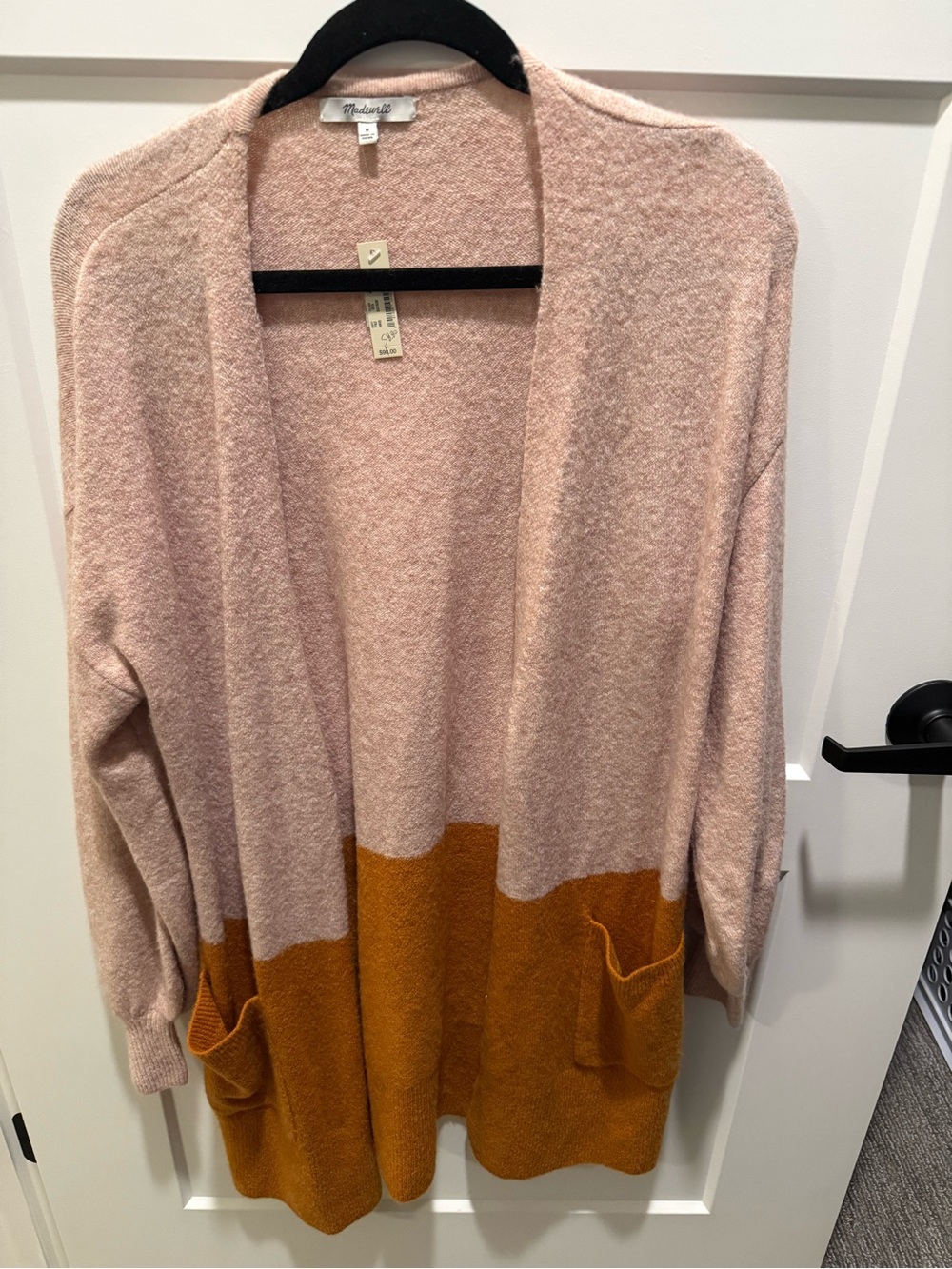 NWT Madewell K5801 Colorblock Wool Alpaca Long Cardigan Sweater M